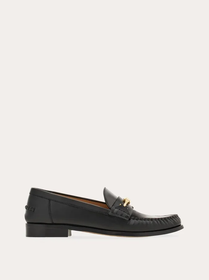 Ferragamo Women F buckle loafer Black