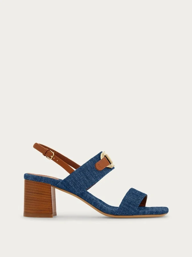 Ferragamo Women F buckle sandal Blue