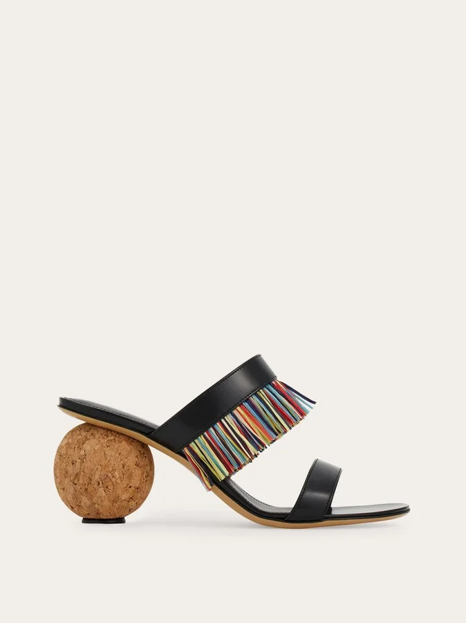 Ferragamo Women Fringed sandal Black