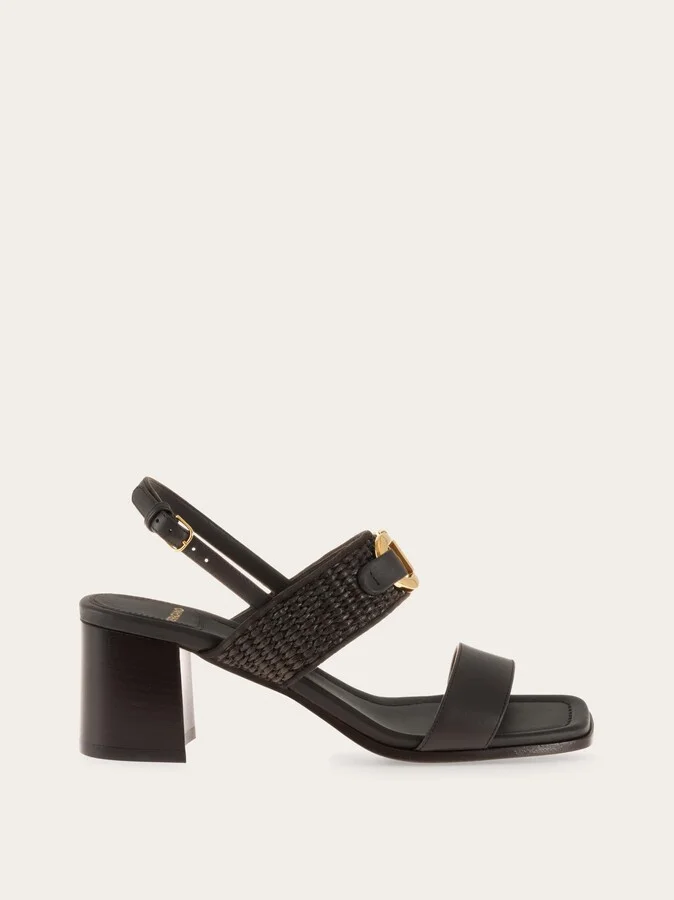 Ferragamo Women Gancini buckle sandal Brown