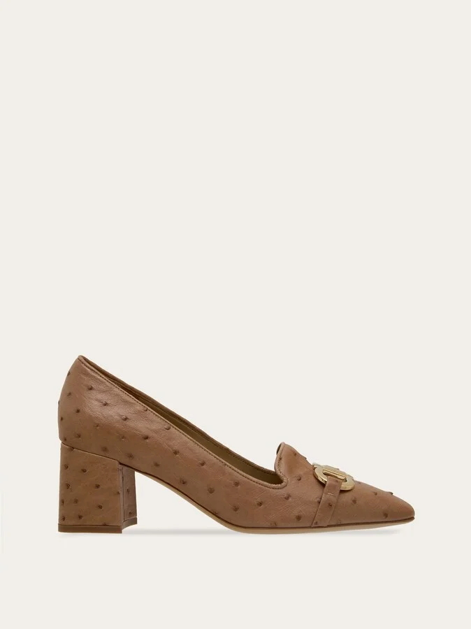 Ferragamo Women Gancini ornament pump Beige