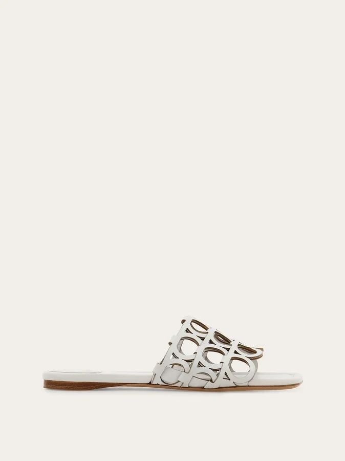 Ferragamo Women Gancini slide White