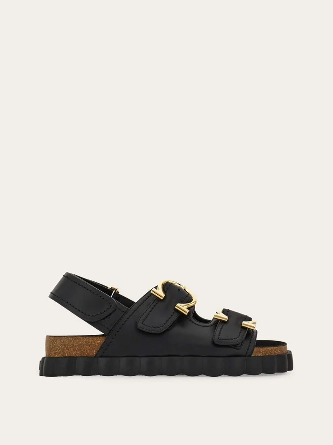 Ferragamo Women Gancini sporty sandal Black