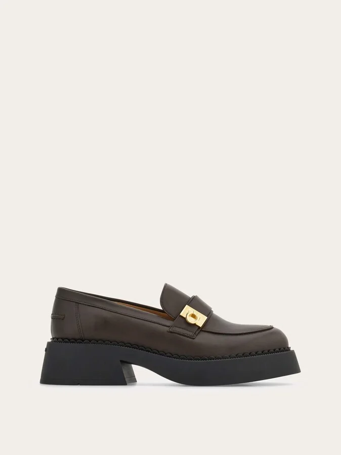 Ferragamo Women Hug buckle chunky loafer Brown