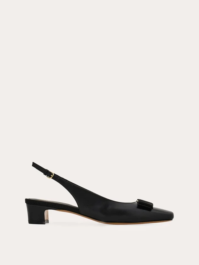 Ferragamo Women Iconic bow slingback Black