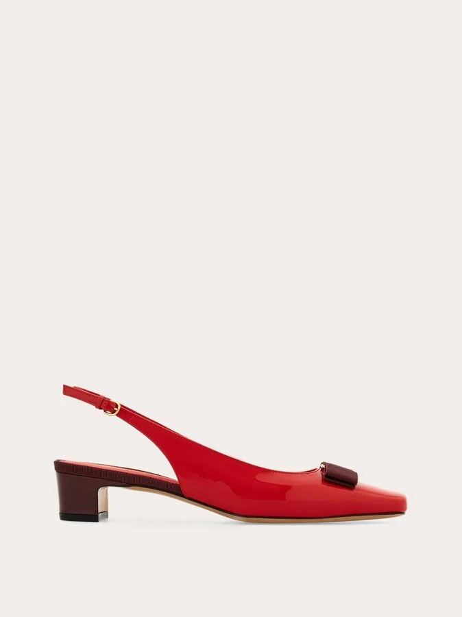Ferragamo Women Iconic bow slingback Red