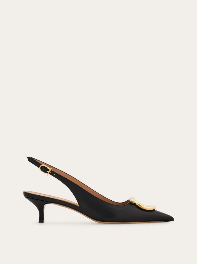 Ferragamo Women Maxi Gancini slingback pump Black
