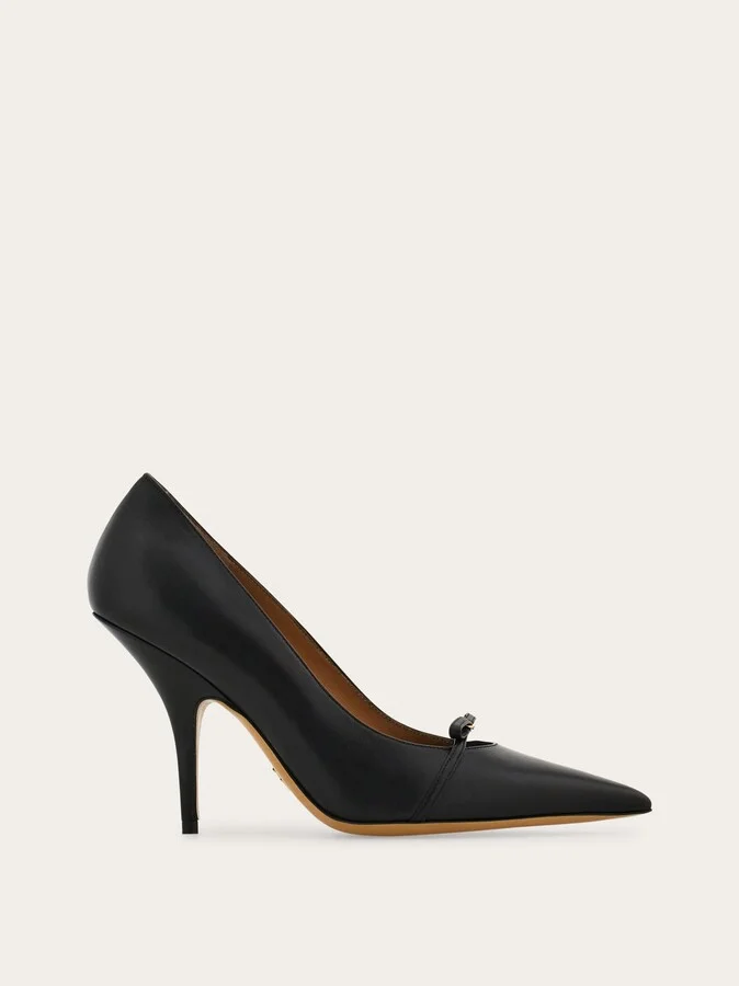 Ferragamo Women Mini bow mid heel pump Black