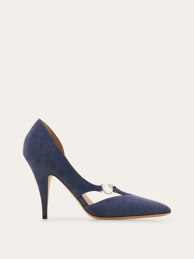 Ferragamo Women Pump with Gancini detail Blue