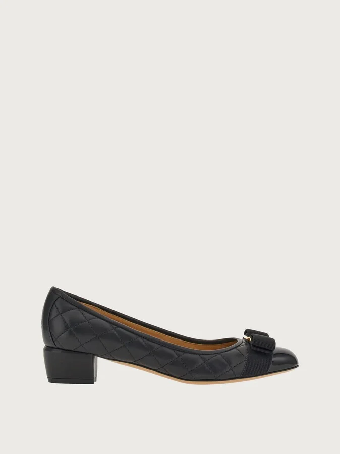 Ferragamo Women Quilted Vara pump Black