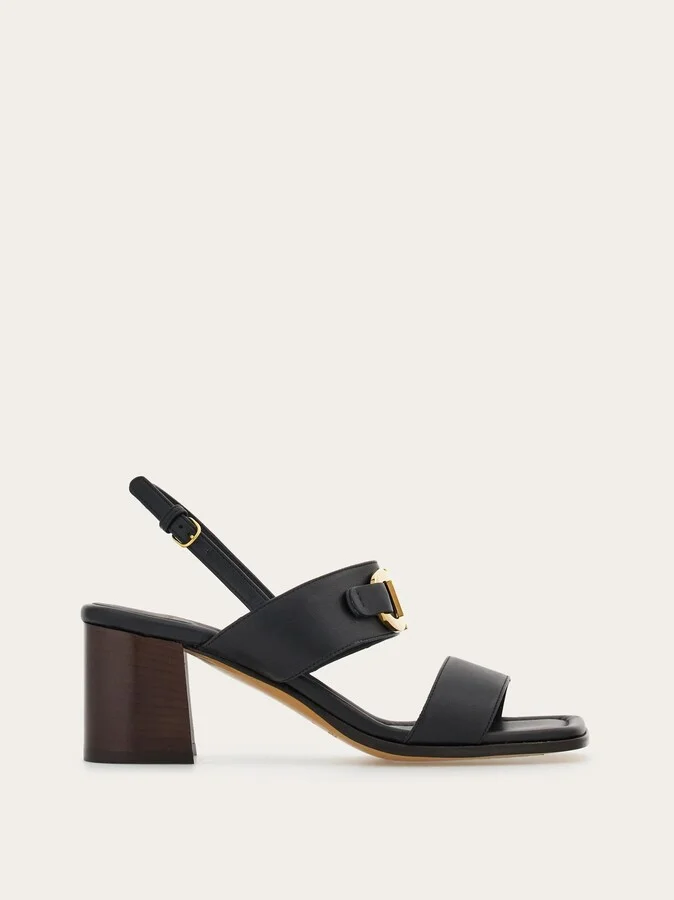 Ferragamo Women Sandal with Gancini ornament Black