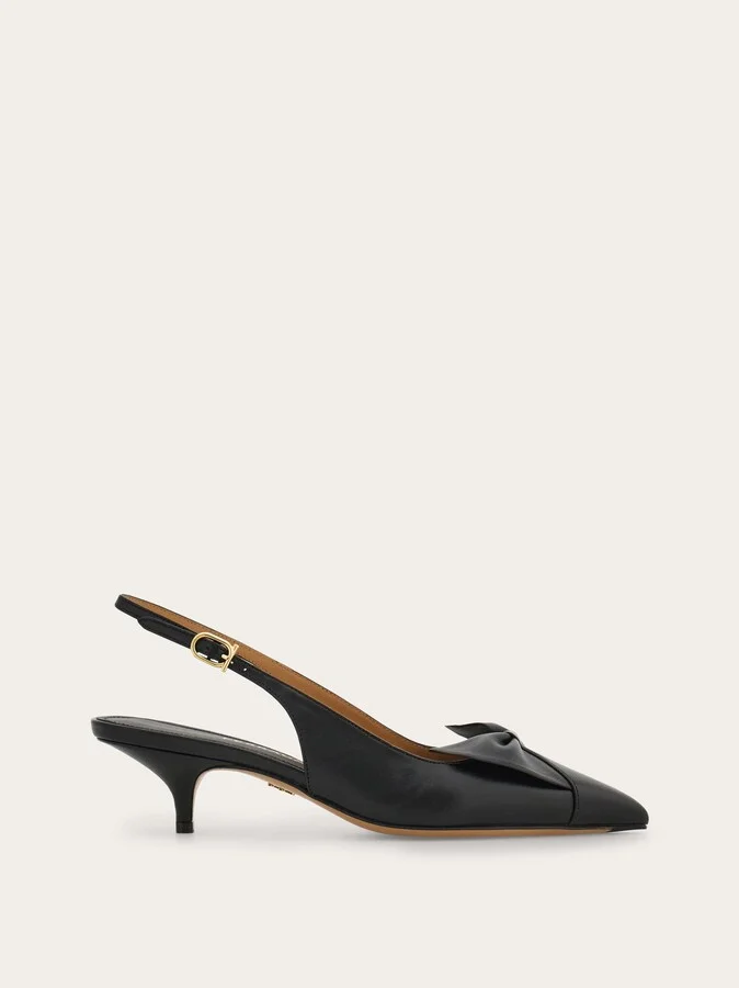 Ferragamo Women Soft bow slingback pump Black
