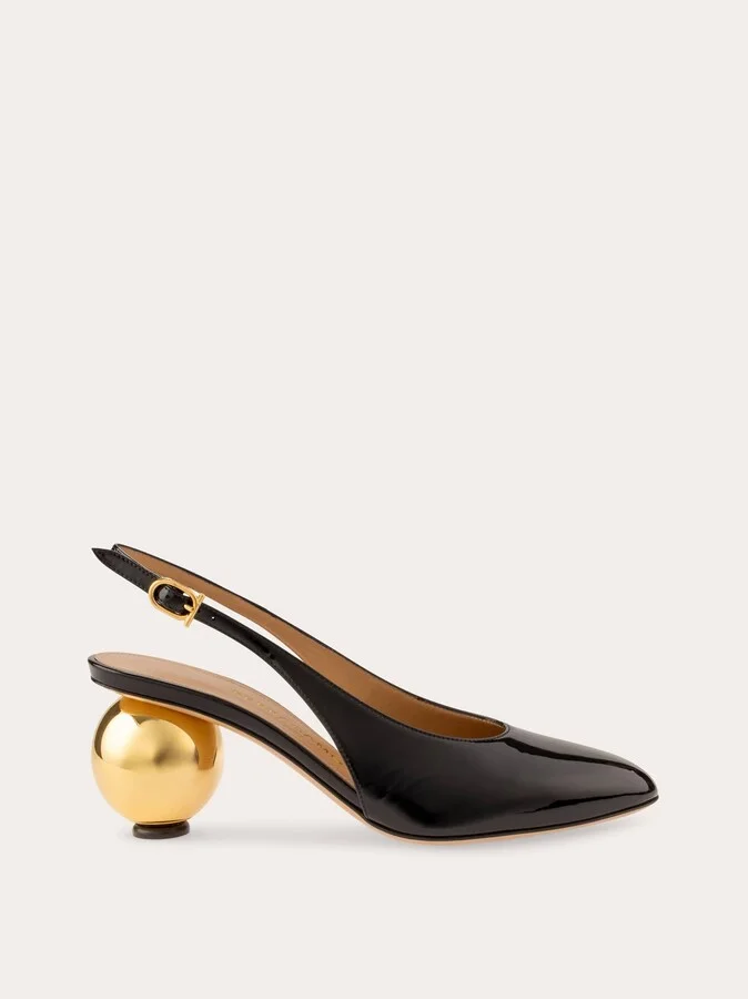 Ferragamo Women Spherical heel slingback pump Black