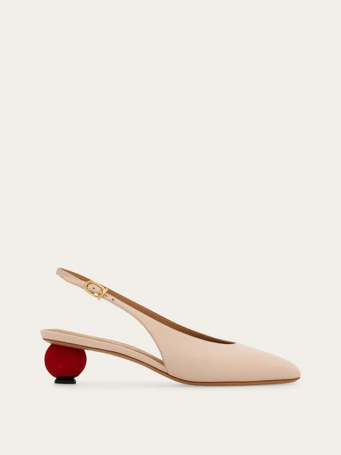 Ferragamo Women Spherical heel slingback pump Pink