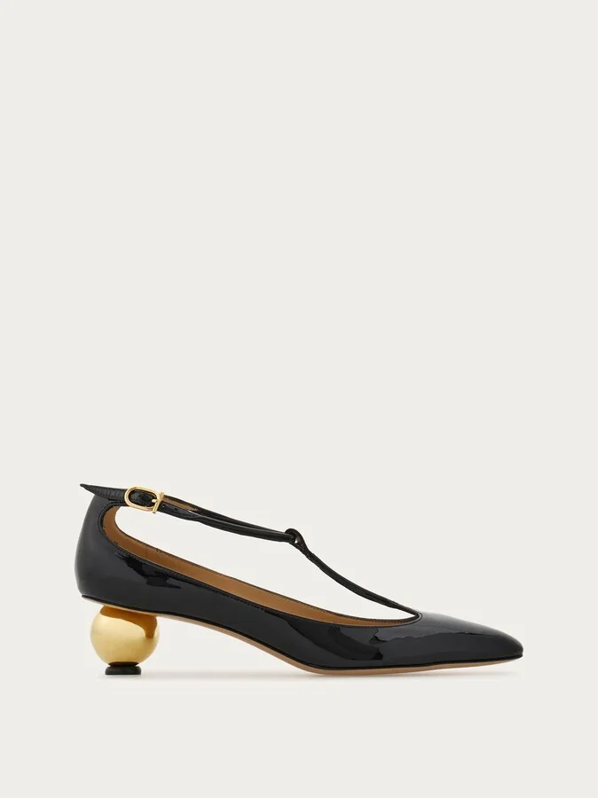 Ferragamo Women Spherical heel T-strap pump Black