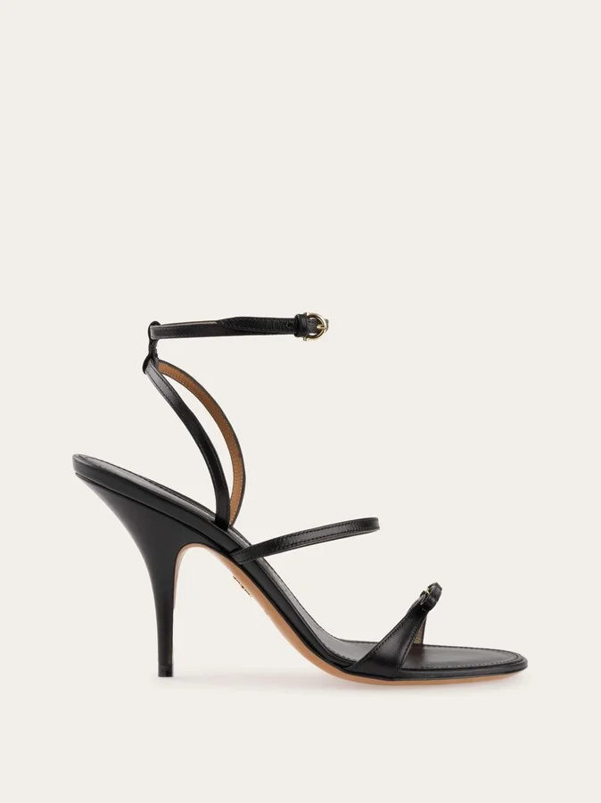 Ferragamo Women Strappy sandal with mini bow Black