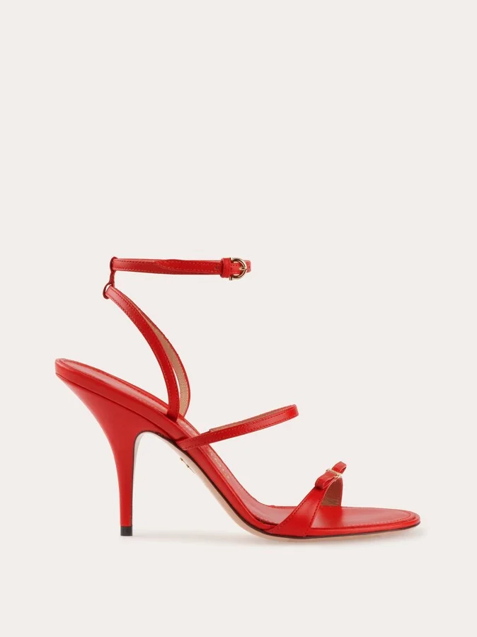 Ferragamo Women Strappy sandal with mini bow Red