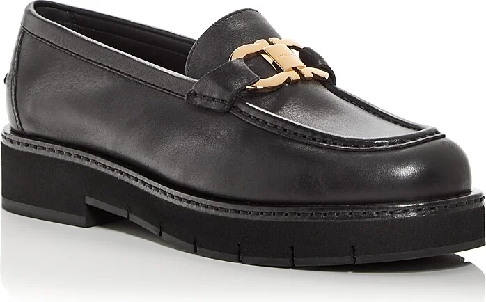 Ferragamo Women's Maryan Gancini Lug Sole Loafers