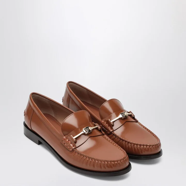 Ferragamo Women's Moccasin With Chain New Vara Colour Leather
