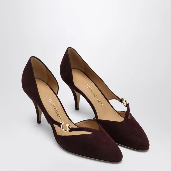 Ferragamo Women's Pumps With Gancini Detail Barolo