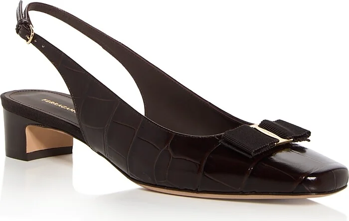 Ferragamo Women's Rivada Bow Slingback Pumps