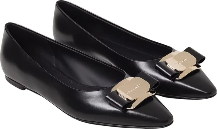 Ferragamo Zea Leather Ballerina Flat