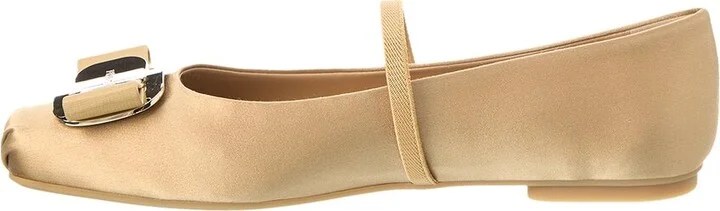 Ferragamo Zina T Plate Satin Ballerina Flat - Image 2