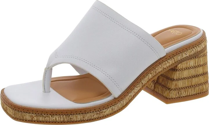 Ferrara Womens Leather Thong Block Heel