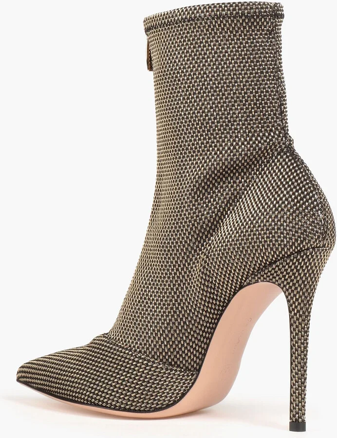Ferrer metallic stretch-knit sock boots - Image 3