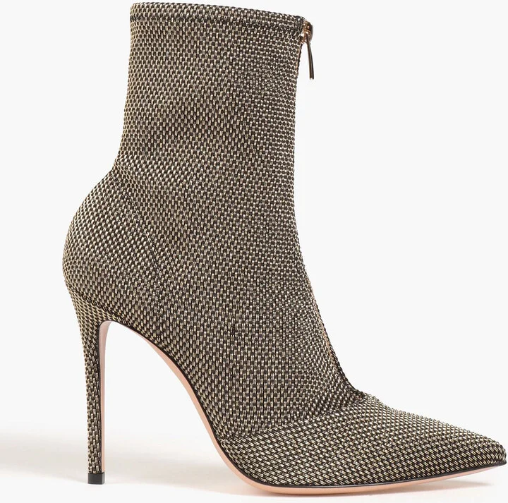 Ferrer metallic stretch-knit sock boots