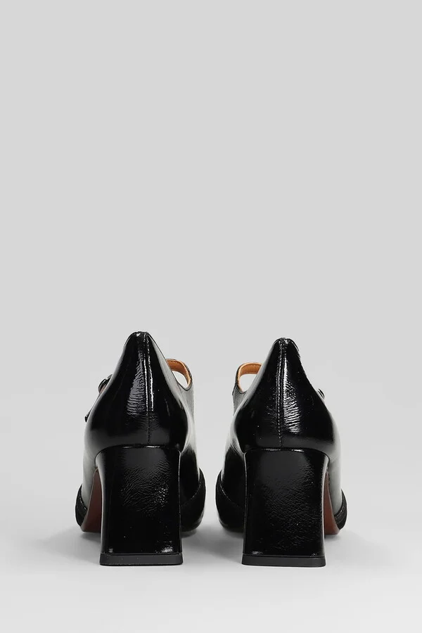 Feva Pumps In Black Leather - Image 4