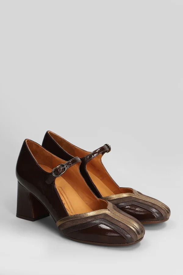 Feva Pumps In Brown Leather - Image 2