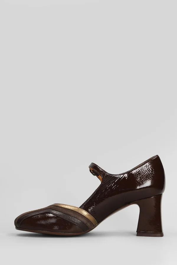 Feva Pumps In Brown Leather - Image 3