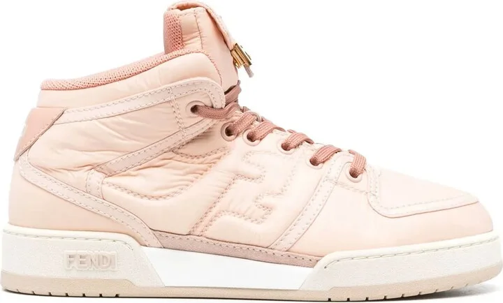 FF-embossed high-top sneakers