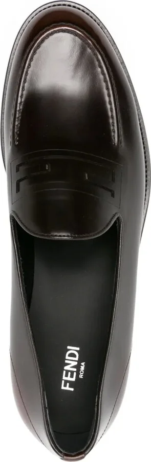 FF-embossed patent leather loafers - Image 4