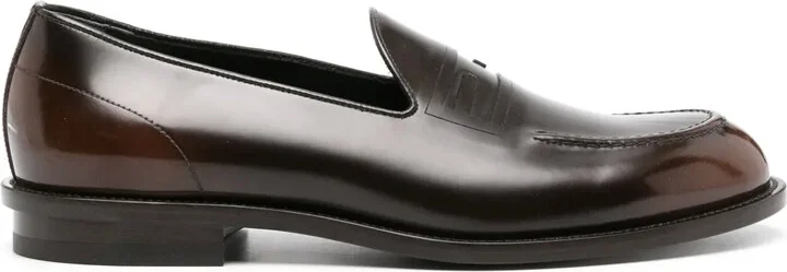 FF-embossed patent leather loafers