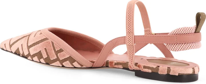 Ff Jacquard Velvet Slingback Ballerinas - Image 3
