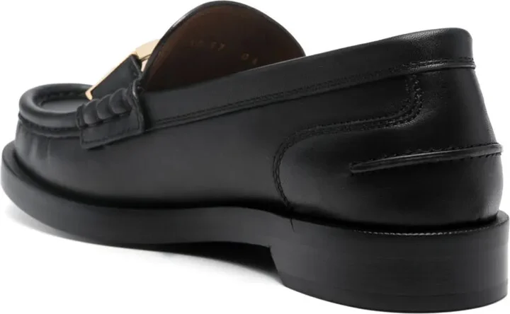 FF logo-plaque leather loafers - Image 3