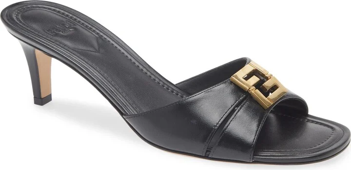 FFold Kitten Heel Slide Sandal