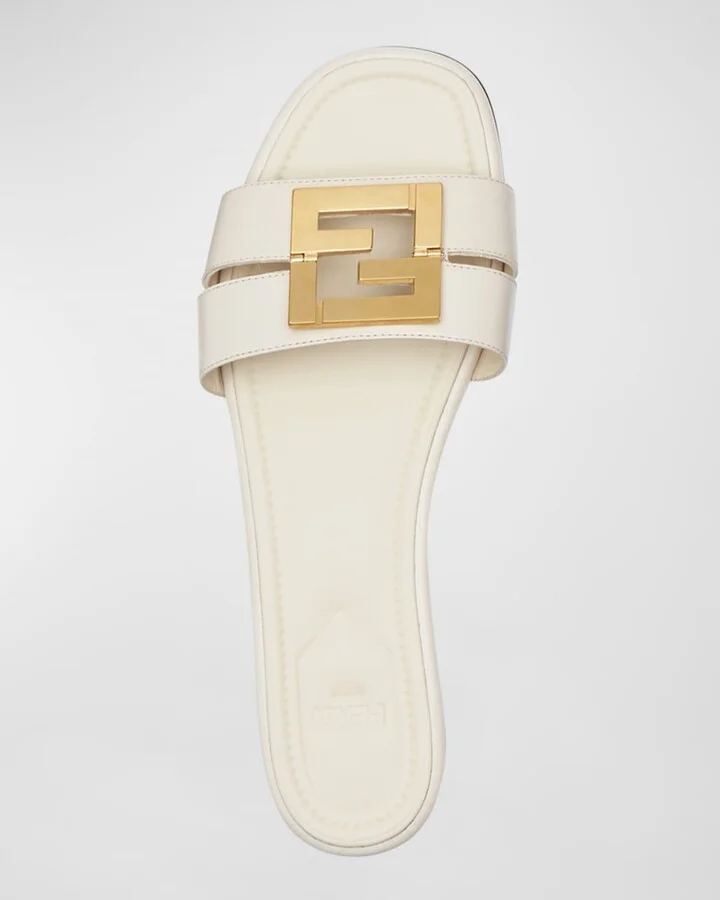 FFold Leather Flat Sandals - Image 8