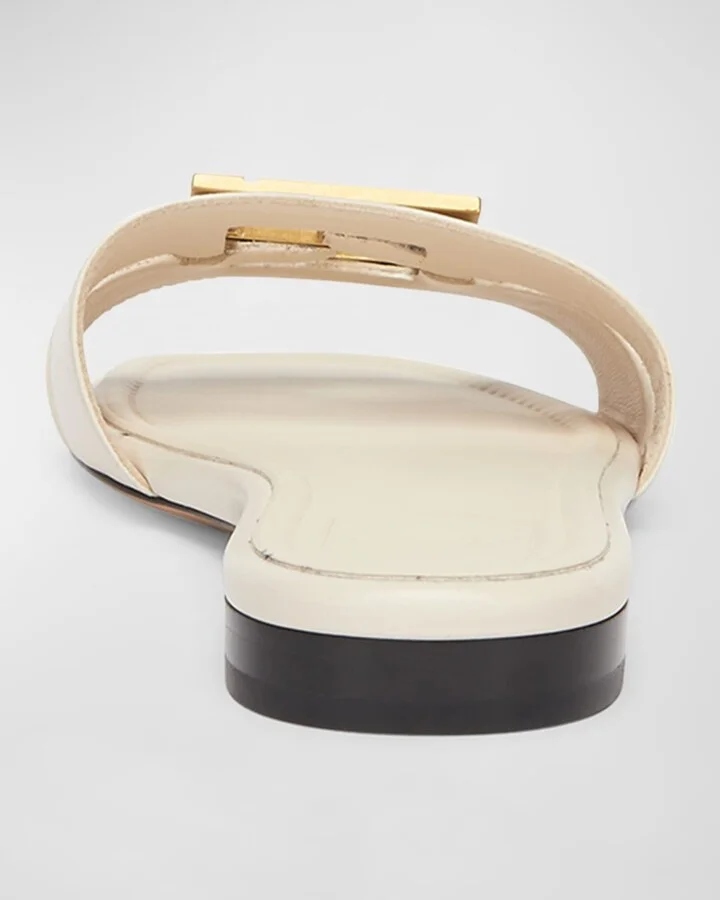 FFold Leather Flat Sandals - Image 10