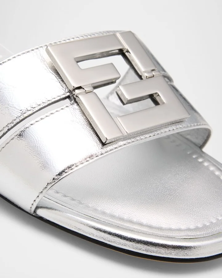 FFold Metallic Leather Sandals - Image 3