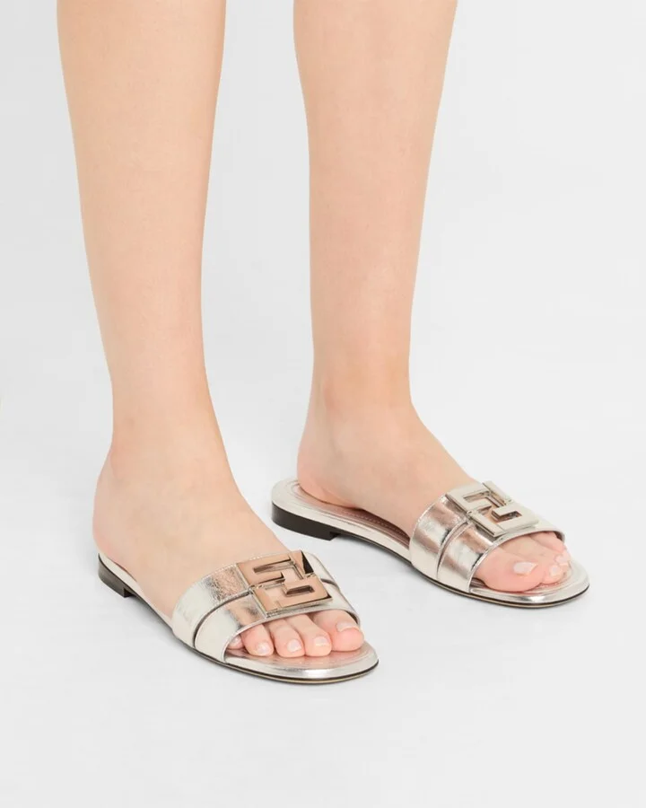 FFold Metallic Leather Sandals - Image 6