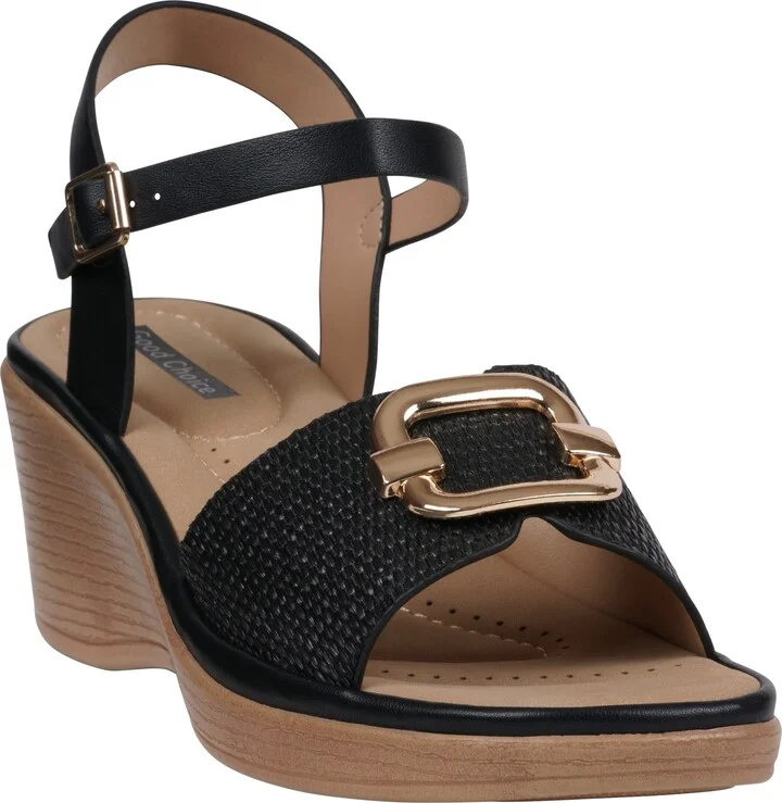 Fia Buckle Wedge Sandal
