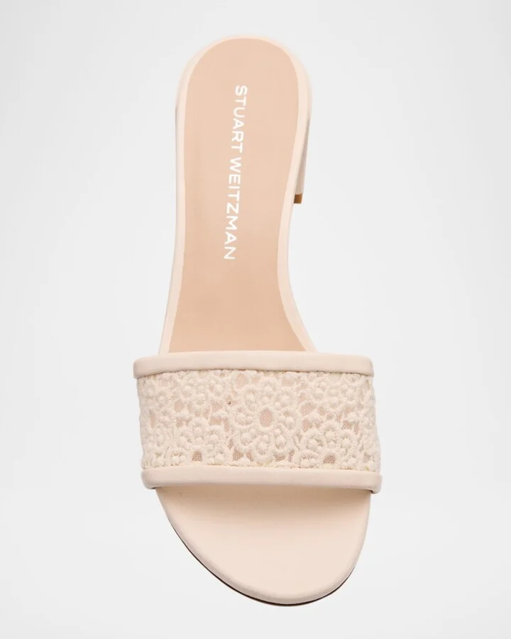 Fia Cotton Block-Heel Slide Sandals - Image 6