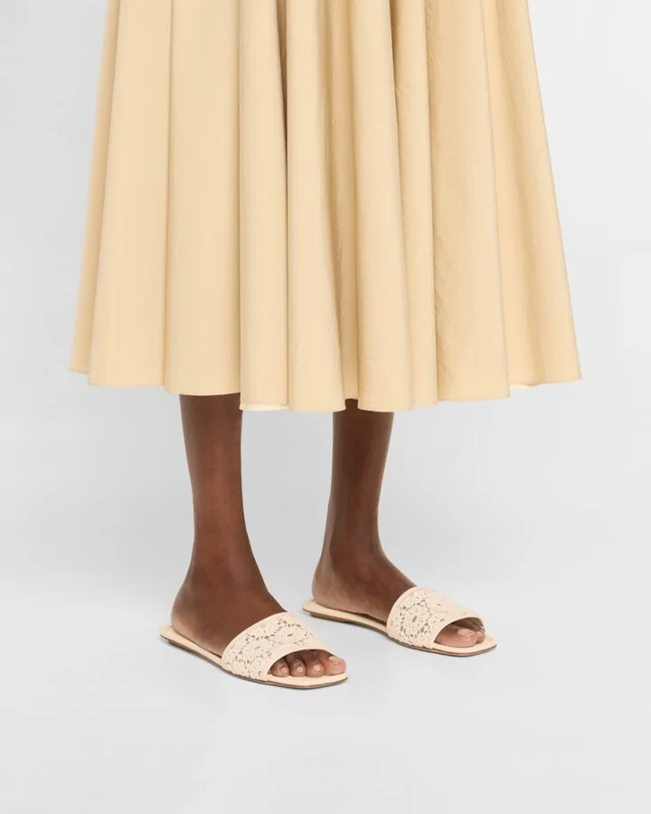 Fia Cotton Flat Slide Sandals - Image 2