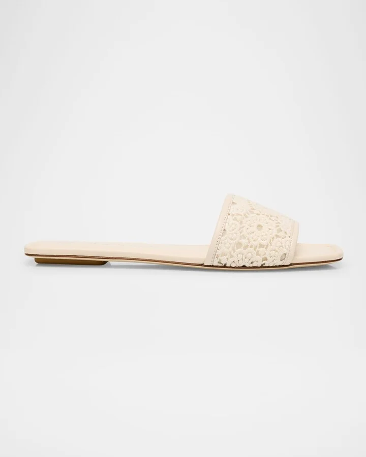 Fia Cotton Flat Slide Sandals