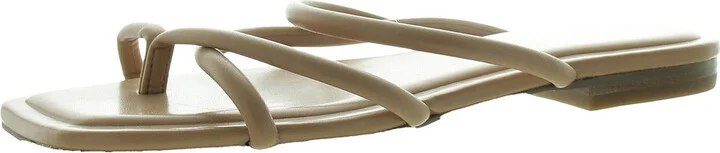 Fiada Womens Faux Leather Thong Flip-Flops