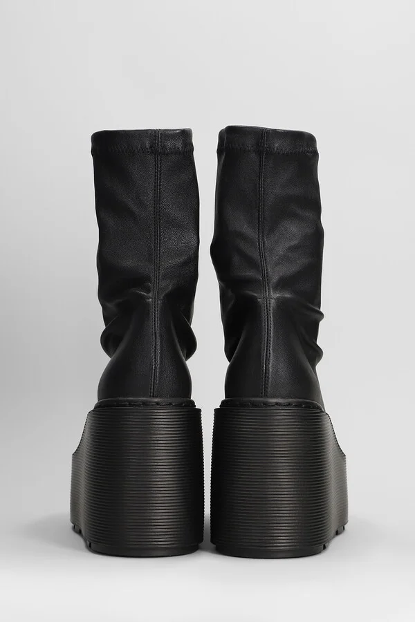 Fiction 101 High Heels Ankle Boots In Black Leather - Image 4
