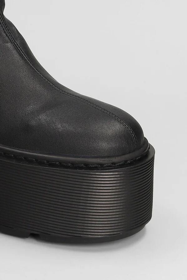 Fiction 101 High Heels Ankle Boots In Black Leather - Image 5